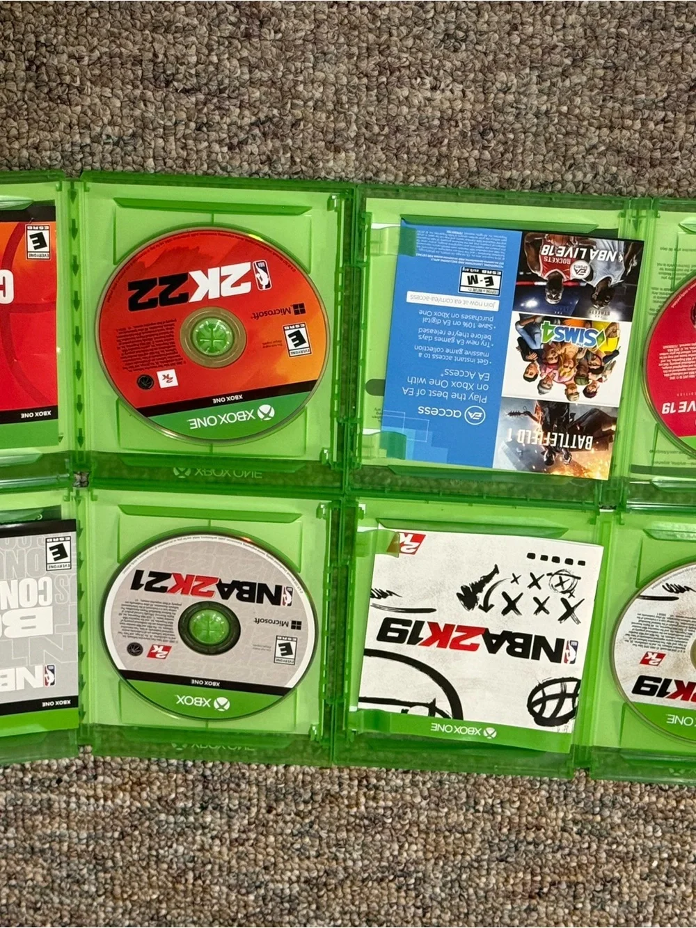 NBA Xbox One Game Lot - Green, White, Red, Black
